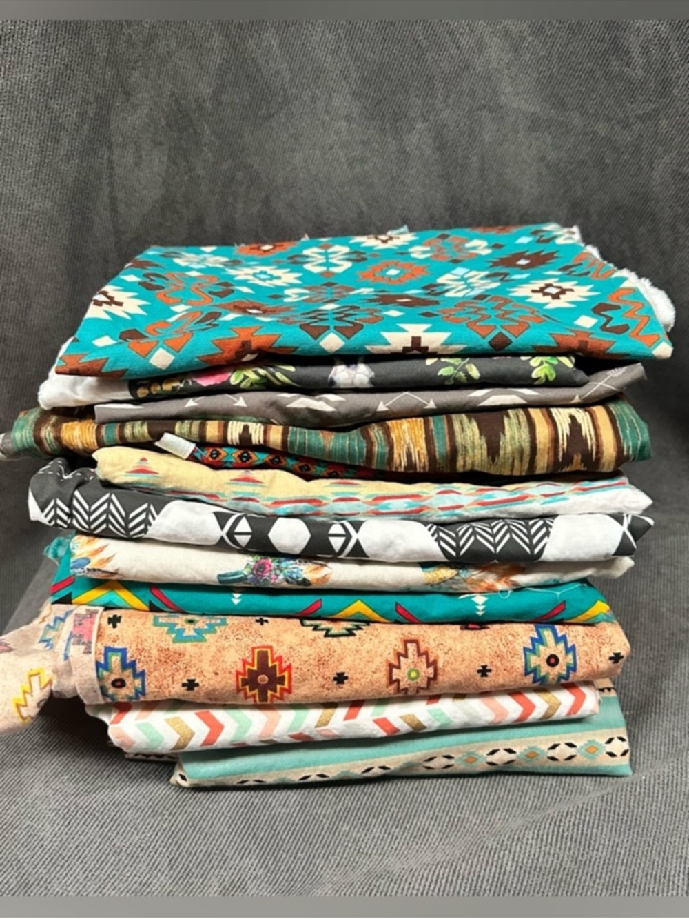 Southwest print fabric lot western